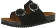 CAPRICE Damen Pantoletten aus Leder Bequem, Schwarz (Black Nubuc), 36 EU