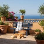 PROREGAL Gartenbank Antigua | 2-Sitzer | Blau | HxBxT 74x120x54cm | Witterungs-...