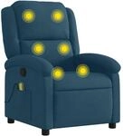 vidaXL Massagesessel Blau Samt