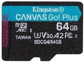 Kingston Canvas Go Plus microSDXC Speicherkarte Gen4 200MB/s A2 U3 V30 64GB