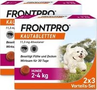 FRONTPRO Hund S - Kautablette gegen Zecken & Fl&ouml;he (kleine Hunde 2 bis 4 kg) -...