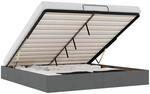 vidaXL Ottoman-Bett ohne Matratze Dunkelgrau 180x200 cm Stoff, Bettrahmen,