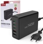 Hama 5-Fach USB GaN Ladestation Schnellladeger&auml;t 140W, USB-C PD/USB A | Mehrfach