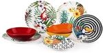 Excelsa Tropical Chic Teller-Set, 18 St&uuml;ck, Porzellan, mehrfarbig