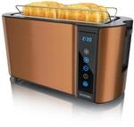 Arendo - Edelstahl Toaster Langschlitz 4 Scheiben- Touchscreen &ndash; Doppelwandgeh&auml;use