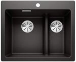 BLANCO PLEON 6 Split | Granitsp&uuml;le aus SILGRANIT schwarz | Einbau von Oben 