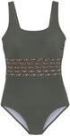 Lascana Damen Badeanzug mit trendigen Leo-Details, Shaping-Einsatz vorn,...