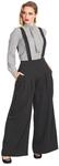 Banned Retro Palazzo Hose Diamond Grau Vintage Trousers abnehmbare Hosentr&auml;ger