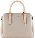 bugatti Ella Handtasche f&uuml;r Damen, Bowling Bag mittelgro&szlig; aus Kunstleder, beige