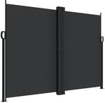 vidaXL Seitenmarkise Ausziehbar Schwarz 180x1200 cm