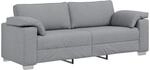 vidaXL 3-Sitzer-Sofa Hellgrau 220 cm Stoff, Elegantes Sofa, strapazierf&auml;hige