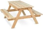 holz4home&reg; Picknickbank aus Holz I Outdoor Sitzbank mit Tisch I Picknicktisch