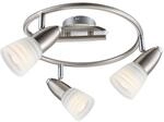 GLOBO Caleb LED-Deckenleuchte, E14, 4 W, Chrom/Nickel, matt, silber, 54536-3