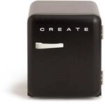 CREATE / RETRO FRIDGE 50 OFF WHITE/K&uuml;hlschrank in Schwarz, Griff Cremewei&szlig; / 85W,