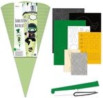 Ursus 9910002 - Schult&uuml;ten-Bastelset "Ninja", aus 3D-Colorwellpappe 260 g/m&sup2;, Set