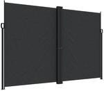 vidaXL Seitenmarkise Ausziehbar Schwarz 220x1000 cm