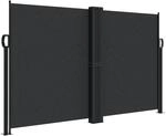 vidaXL Seitenmarkise Ausziehbar Schwarz 140x600 cm