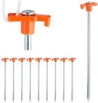 Relaxdays Felsbodenhering 10er Set, Erdanker f&uuml;r Harte B&ouml;den, 25 cm, Bodenanker,