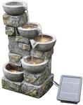 Peaktop f&uuml;r den Garten aus Imitationsstein mit Ornamenten und LEDs PT-SF0003,