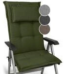 Beautissu Premium Gartenstuhlauflage Hochlehner 120x50x7cm Dicke Polster