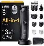Braun Multigroom All-in-One Series 5, 13-in-1 Trimmer, AIO5565, Schwarz 