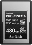SanDisk PRO-Cinema CFexpress Type-A-Speicherkarte 480 GB (Lesen bis zu 1.800 MB/s,