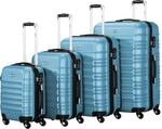 Zelsius Koffer Set 4 St&uuml;ck, Stahlblau | ABS Hartschalenkoffer mit Zahlenschloss, 4
