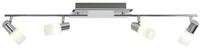 Trio-Leuchten LED-Balken Aluminium geb&uuml;rstet/chrom, Glas wei&szlig; gewischt, mit 2