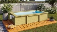 CHILLROI&reg; Karibu Pool aus Massivholz mit Skimmer, Filteranlage & Sand, 2,2 m&sup3;