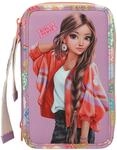 Depesche 13283 TOPModel Girl Power - Gef&uuml;llte 3-Fach Federtasche in Lila, mit Model