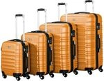 Zelsius Koffer Set 4 St&uuml;ck, Orange | ABS Hartschalenkoffer mit Zahlenschloss, 4