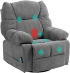 HOMCOM Relaxsessel mit Massagefunktion und 8 Vibrationspunkten, Dunkelgrau