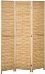 HOMCOM Paravent 3-teilig 120 x 170 cm Faltbar Raumteiler, Natur