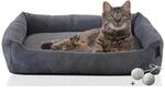 Rohrschneider Katzenbett Cordstoff mit Spielkugelset (Anthrazit, Cordstoff)