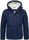 Soulstar Herren warme Winterjacke mit Kapuze Teddyfell Gef&uuml;tterte Steppjacke