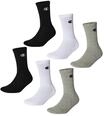 Champion Unisex Socks Basics 6pk Crew F&uuml;&szlig;linge, Hellgrau Meliert, Wei&szlig;, Schwarz,