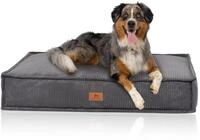 Knuffelwuff Hundekissen Lesedi aus Cord mit Handwebcharakter 80x60cm Grau -