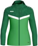 JAKO ICONIC Kapuzenjacke Gr. 42 Soft Green/Sportgr&uuml;n - Zipper Hoodie Damen,...