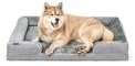 lionto orthop&auml;disches Hundebett + erh&ouml;hter Rand, 122x89x20 cm, Hundekissen...
