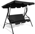 COSTWAY 3-Sitzer Hollywoodschaukel, Gartenschaukel mit verstellbarem Dach,