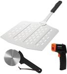 cozze&reg; Geschenkset mit Pizzaschaufel, Thermometer & Pizzaschneider &ndash; Luxuri&ouml;ses