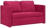 vidaXL Bodensofa mit Schlaffunktion Weinrot 122x204x55 cm Samt