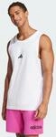 adidas Herren Essentials Small Logo Single Jersey Tank Top Shirt, White/Black, M