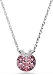 Swarovski Bella V Anh&auml;nger, Rhodinierte Damenhalskette mit Zentralem, Rosafarbenem