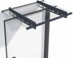 Juskys&reg; Vordach Haust&uuml;r &Uuml;berdachung 100x80cm aus Acrylglas & Stahl -...
