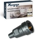 Kopp Schutzkontakt-Gummikupplung in schwarz - Bruchfeste IP20-Kupplung aus Vollgummi