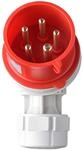 Kopp 108000001 CEE Winkelstecker, 5-polig, 16 A, 400 V, rot, 108000001