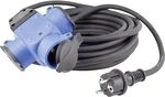 as - Schwabe 3-Fach Gummi-Verteilersteckdose &ndash; 230 V / 16 A &ndash; IP44, 62058 