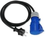 REV Caravan Adapter - Schutzkontaktstecker + CEE-Kupplung, 1,5m, schwarz