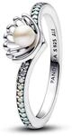 PANDORA Damen-Ring Disney Prinzessin Arielle Muschel Silber 193654C01